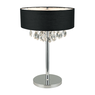 Brilliant bordlampe i sort og krom fra Design by Grönlund.